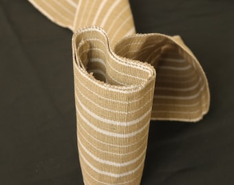 Handgewebter Aso Oke Stoff aus Nigeria, Baumwollgewebe mit braunen Streifen