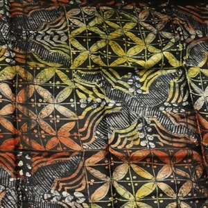 hand-decorated adire batik fabric sold by the yard, cotton handprinted batik fabric