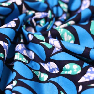 Blauer afrikanischer Wachsdruck, 100% Baumwolle ankara Stoff verkauft lose Lagerware, blauer Baumwollstoff
