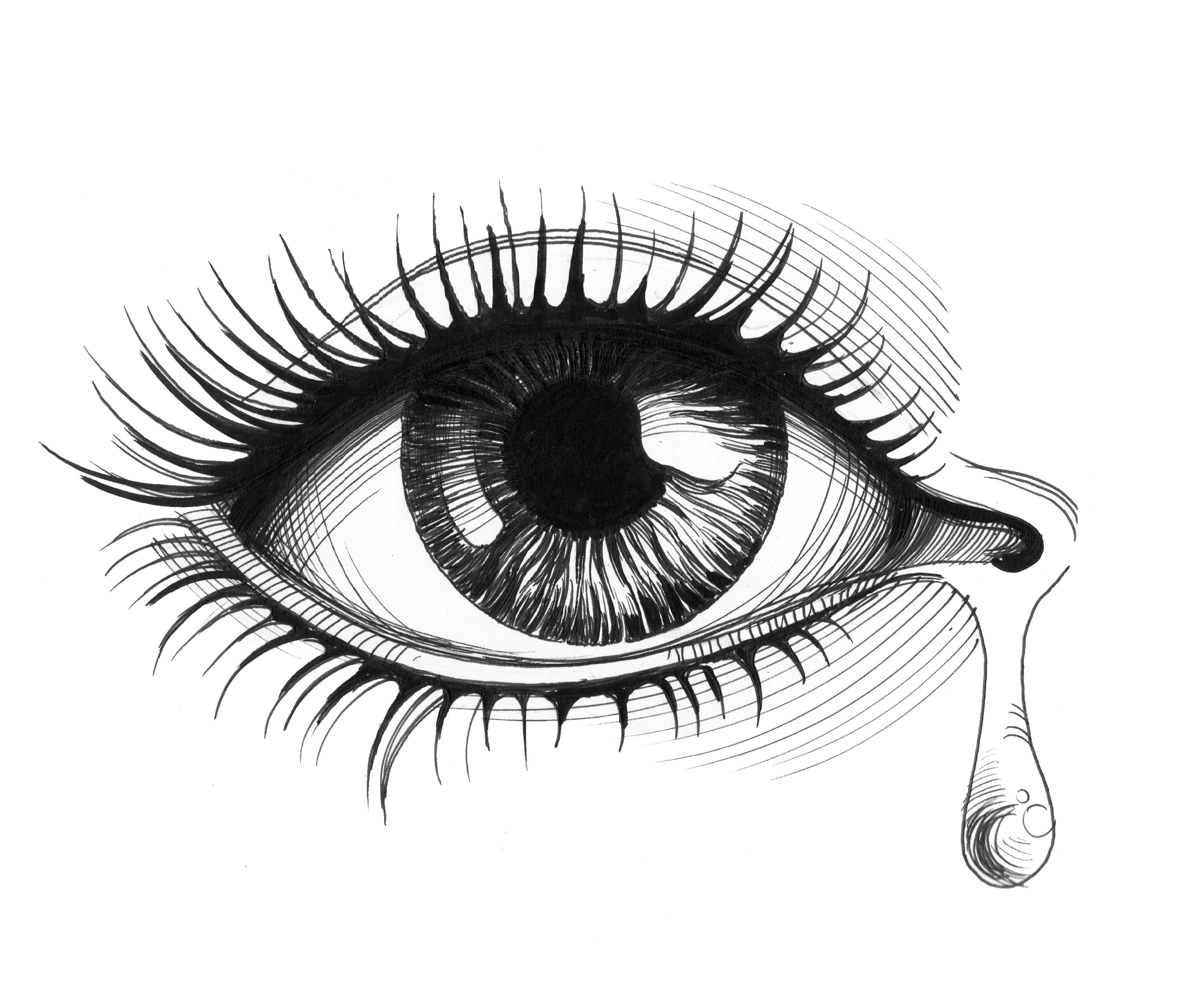 Practice realistic drawing of a teary eye _ step by step drawing tutorial -  YouTube
