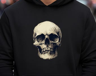 Sudadera con capucha de calavera, sudadera gótica, esqueleto, ropa espeluznante