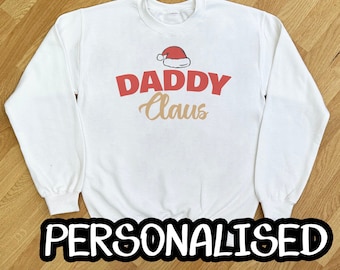 Maglione natalizio personalizzato con nome, maglione natalizio con design Claus, un regalo festivo per Natale e può essere abbinato
