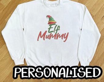 Maglione natalizio personalizzato con nome, maglione natalizio dal design elfico, un regalo festivo per Natale e può essere abbinato