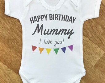 happy birthday mummy t shirt baby