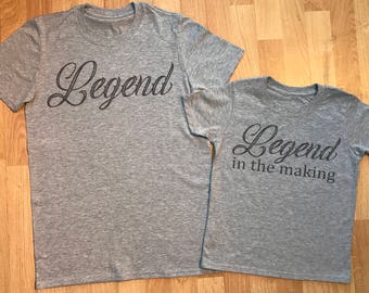 Legend In the Making coffret cadeau père et enfant assorti, vêtements fille papa et fils, cadeau papa, cadeau papa, cadeau papa, t-shirt enfant - GREY