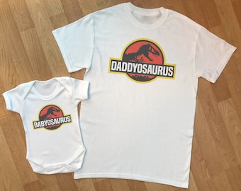Babysaurus & Daddysaurus - matching father baby gift set, baby boy and baby girl gift, dad and baby match, dad gift, gift for daddy
