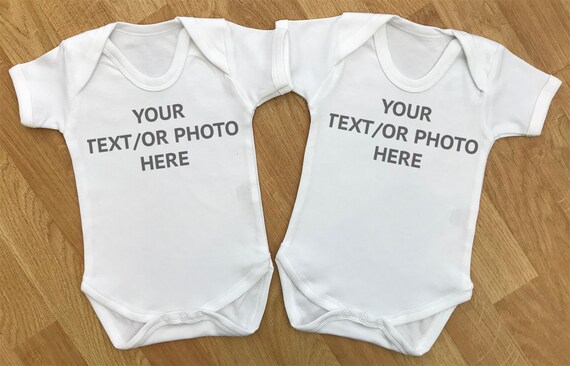 PERSONALISED baby twin bodysuits, baby twin bodysuits, baby twins gift, twins baby baby grow, baby body suit, personalised baby twins gift