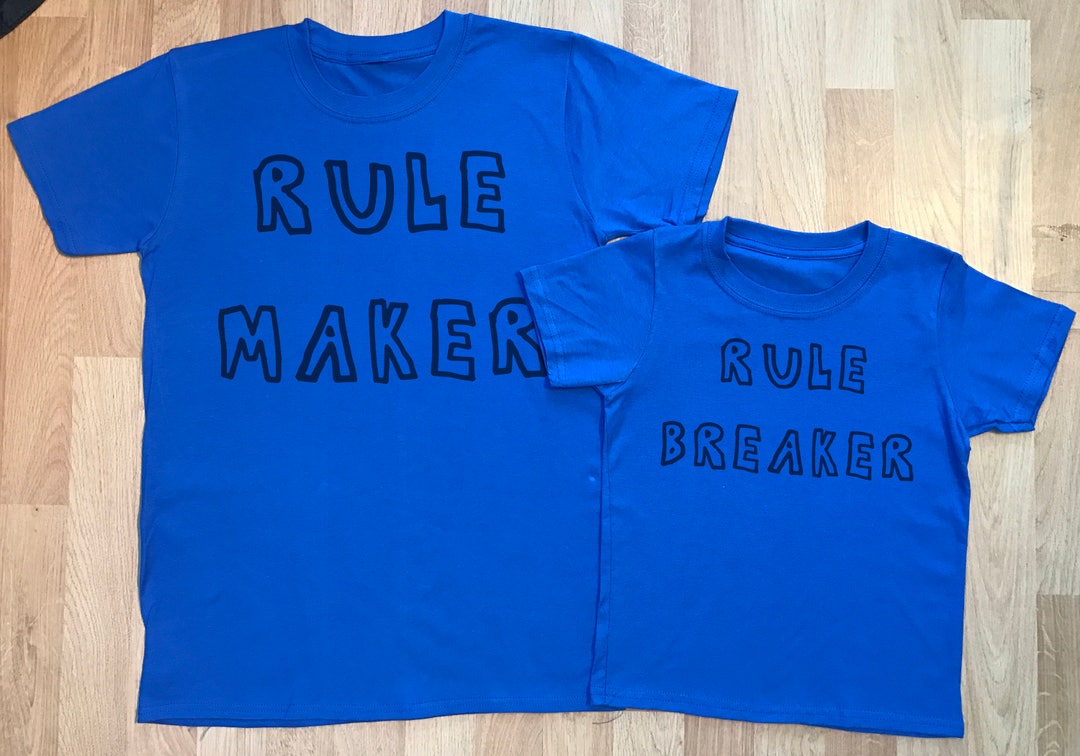 Rule Maker Rule Breaker Matching Father and Kids Gift Set, Dad and Son ...