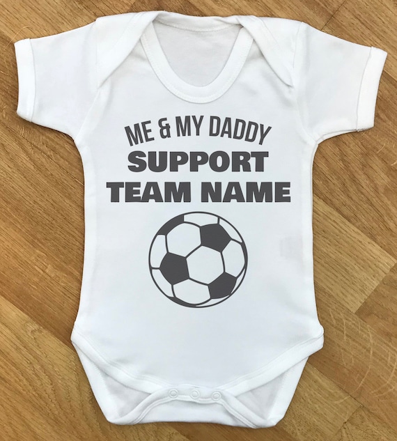 PERSONALISED Support Team Football, baby gift, baby baby grow, baby body suit, personalised baby gift, personalised baby gamer, custom name