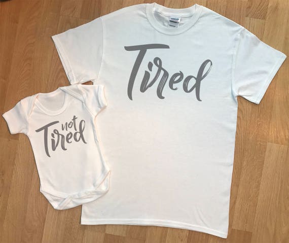 Ensemble Pere Et Bebe Assorti Tired Not Tired Body Pour Etsy France