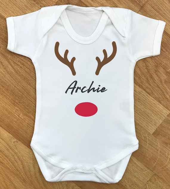PERSONALISED Name Antlers - baby bodysuit, baby body suit, personalised baby gift,baby christmas gift