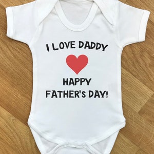 Happy Birthday Daddy Elephant Embroidered Baby Romper Babygrow Gift Unisex Dad 