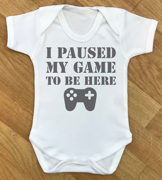 I Paused My Game To Be Here baby bodysuit, baby gift, baby baby grow, baby body suit, baby gift, baby present, babygrow, baby clothing