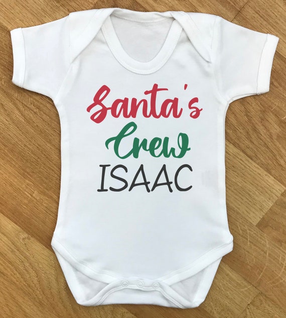 PERSONALISED Name Santas Crew - baby bodysuit, baby body suit, personalised baby gift,baby christmas gift