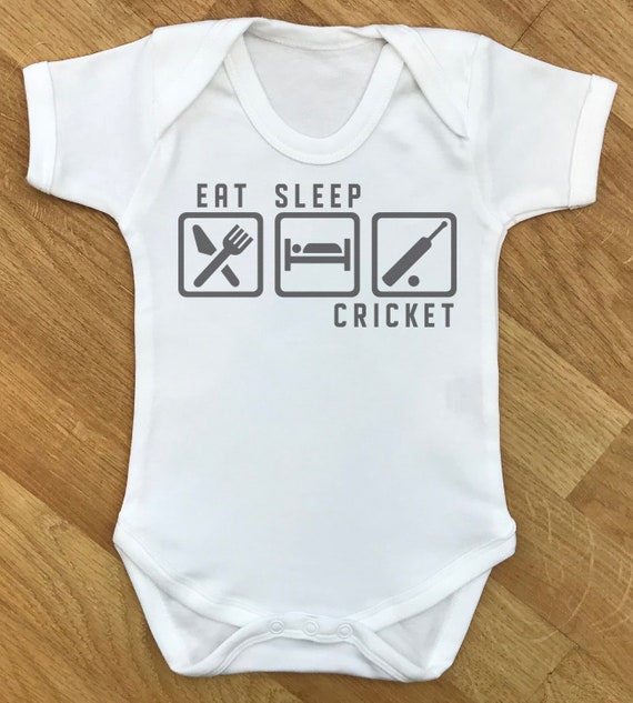 Eat Sleep Cricket baby bodysuit, baby gift, baby baby grow, baby body suit, baby gift, baby present, babygrow, baby sport clothing, baby