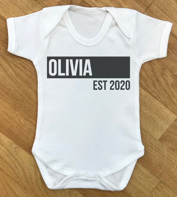 PERSONALISED Name & EST - bodysuit, baby gift, baby baby grow, baby body suit, personalised baby gift, personalised baby gamer, custom name