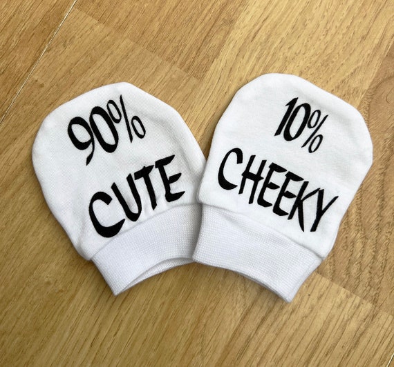 90% Cute 10 Cheeky - Baby Mittens - Newborn-3 months Baby Gift, Baby Boy, Baby Girl, Hospital bag