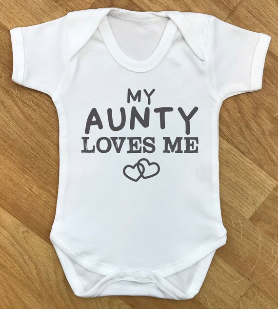 My Aunty Loves Me - baby bodysuit, baby gift, baby baby grow, baby body suit, baby gift, baby present, babygrow, baby clothing
