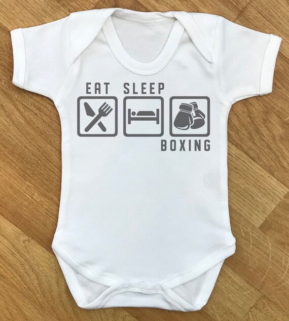 Eat Sleep Boxing baby bodysuit, baby gift, baby grow, baby body suit, baby gift, baby present, babygrow, baby clothing, baby gift clothing