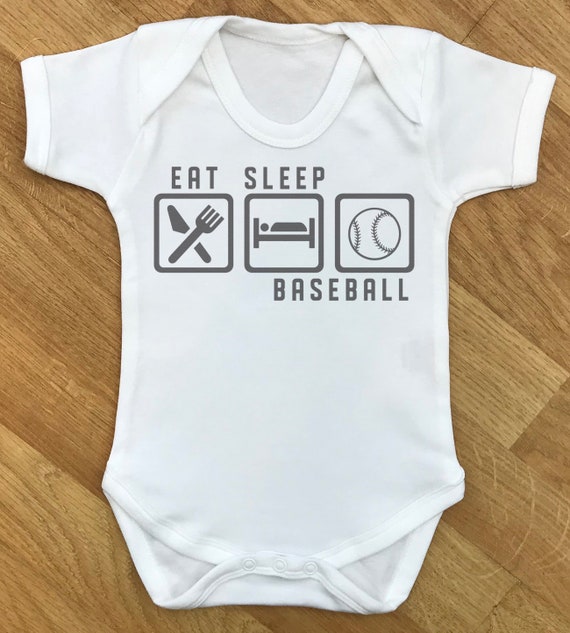 Eat Sleep Baseball baby bodysuit, baby gift, baby grow, baby body suit, baby gift, baby present, babygrow, baby clothing, baby gift clothing