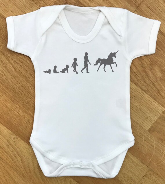 Evolution To A Unicorn baby bodysuit, baby gift, baby baby grow, baby body suit, baby gift, baby present, baby clothing, baby girl gift