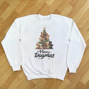 Joyeux dogmes, pull de Noël, sweat-shirt unisexe de Noël, t-shirts de Noël, pull de Noël, sweat-shirt de Noël, Noël
