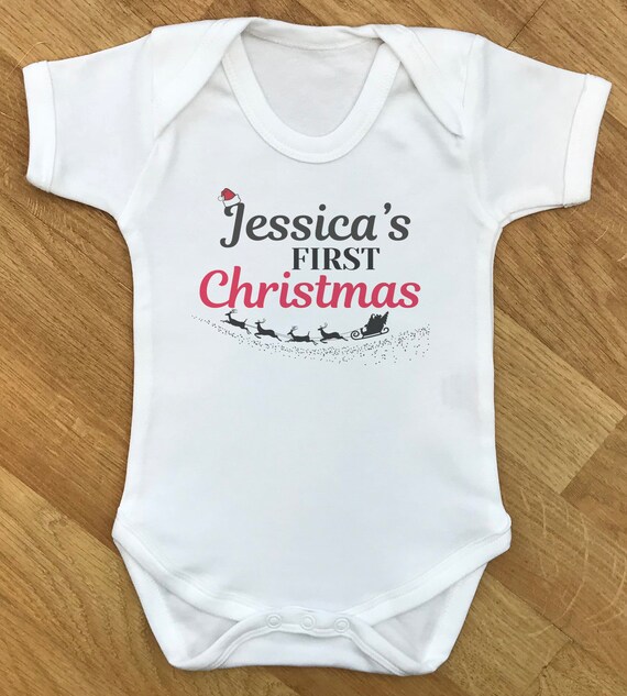 PERSONALISED Baby's First Christmas baby bodysuit, baby gift, baby baby grow, baby body suit, personalised baby gift,baby christmas gift