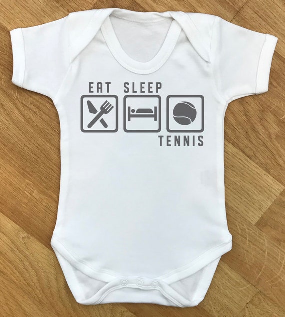 Eat Sleep Tennis baby bodysuit, baby gift, baby baby grow, baby body suit, baby gift, baby present, babygrow, baby clothing, baby sport gift