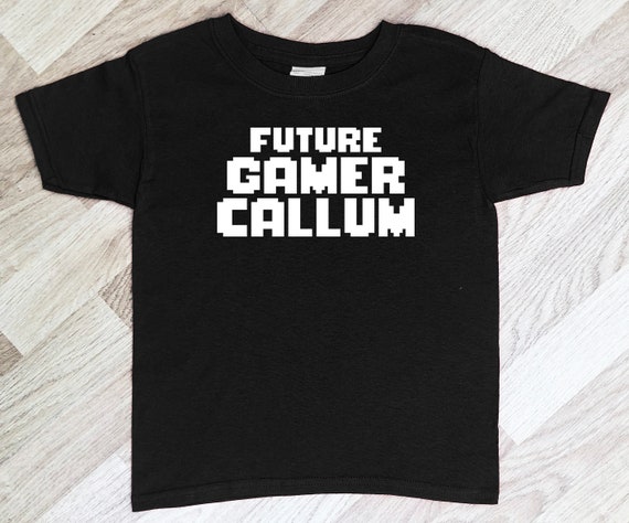 Personalised Future Gamer -  kids gift, boys clothing, girls clothing, child gift, gift for boy girl, kids t shirt - Black