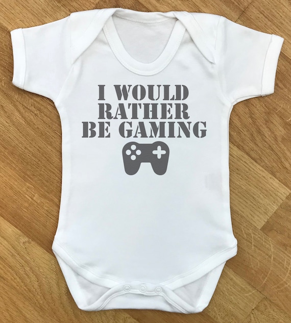 I would rather be gaming baby bodysuit, baby gift, baby baby grow, baby body suit, baby gift, baby present, babygrow, baby clothing