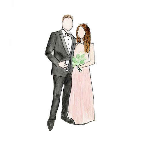 Watercolor portrait. shops Custom People Painting. Commission portrait. Bride and Groom Painting. Wedding portrait. Bridal portrait Wedding gift.