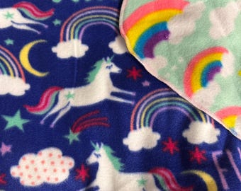 TODDLER SIZE Ready to SHIP!!! BabyRoo Car Seat Blanket- Magical Unicorns, Rainbows Donuts