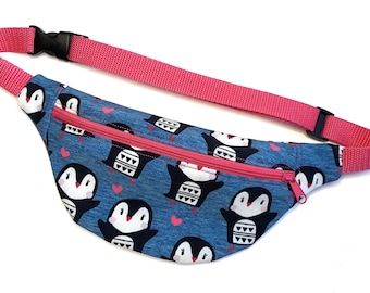 Sac banane pour enfants de 5 à 9 ans, sac pour téléphone portable, pingouins