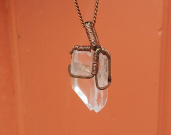 Clear Quartz Pendant, Raw Quartz, Crown Chakra, Quartz Point, Quartz Crystal Necklace, Statement Piece, Healing Tool, Double Terminated