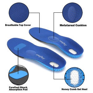 Arch Support Orthotic Insoles for Sport Casual Shoe with Metatarsal Cushion Back Heel Pain Treatment of Plantar Fasciitis