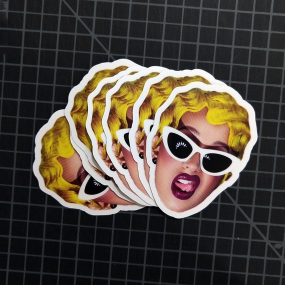 2x cardi b invasion of privacy 4 vinyl stickers free etsy image 0