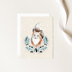 Carte de Noël / illustration de renard / carte de souhaits / carte vierge (tx incluses)