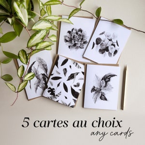 5 cartes au choix / cartes de souhaits / cartes de voeux vierges (tx incluses)