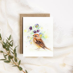 Greeting card / Bunting illustration / bird illustration / blank card / watercolor (tax included)