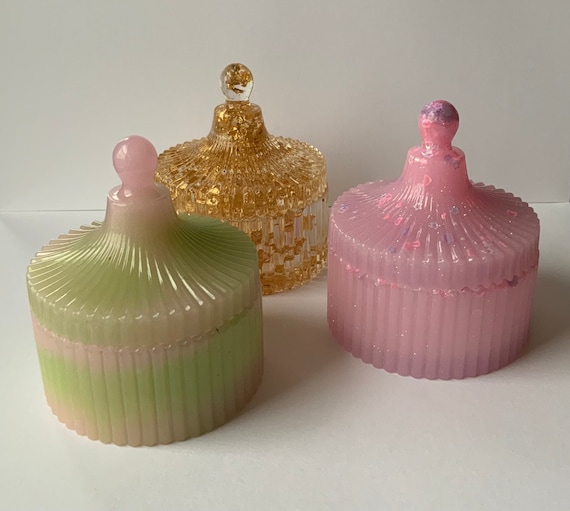 Custom Small Resin Trinket Container or Dish With Lid - Please See Item Description