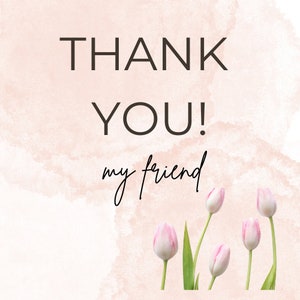 Karte an meinen Freund / Tulpen Dankeskarte / PDF + PNG / Danke