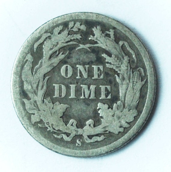 1887 S 10c Seated Silver Dime Ten Cents San Franc… - image 4