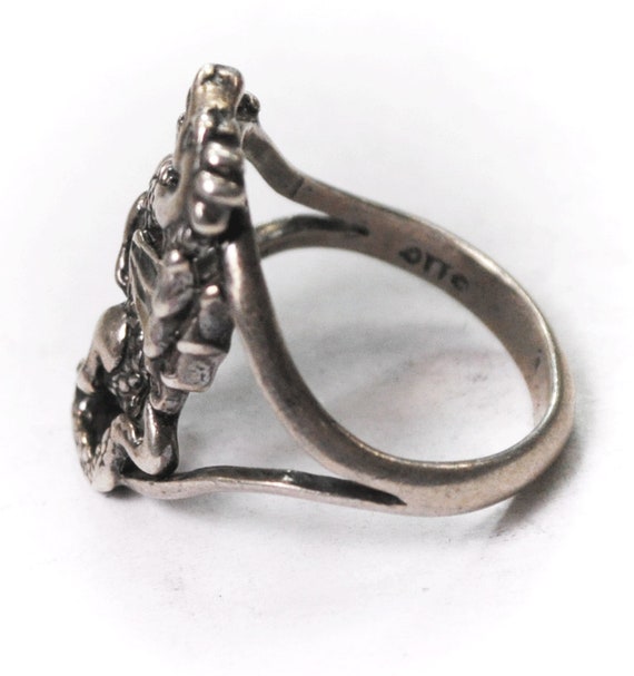 Sterling Silver OTT Dragon Ring 22mm Size 6 1/2 - image 2