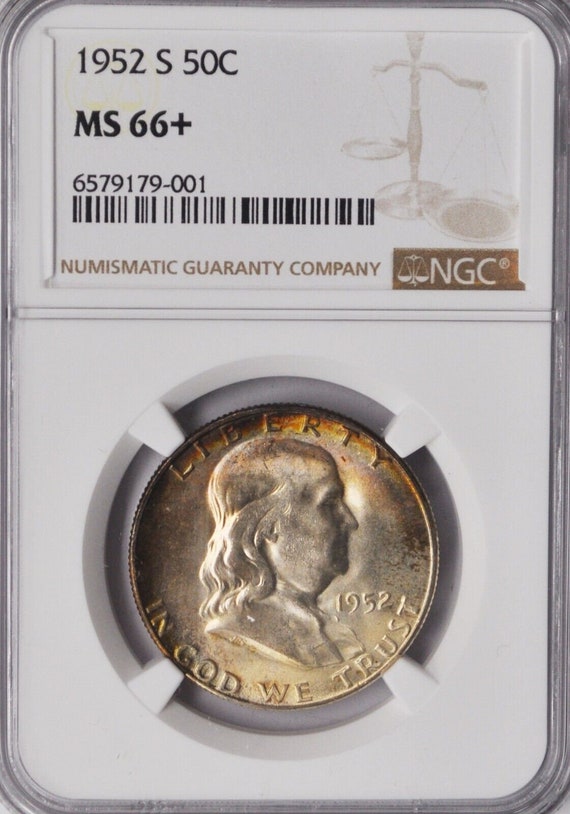 1952 S/S/S 50c Franklin Silver Half Dollar NGC MS6