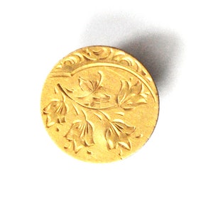 Vintage Gold Filled Etched Floral Button Cufflinks 15mm x 7mm