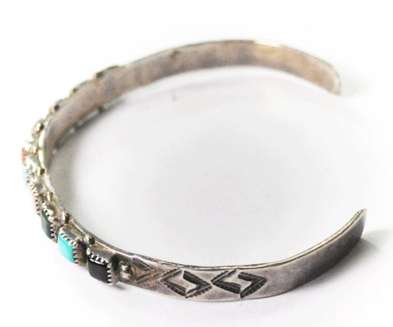 Vintage Sterling Shopmark 2 Multi Stone Cuff Brac… - image 2