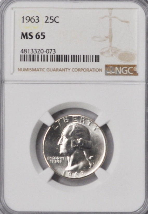 1963 25c Washington Silver Quarter Dollar NGC MS6… - image 1