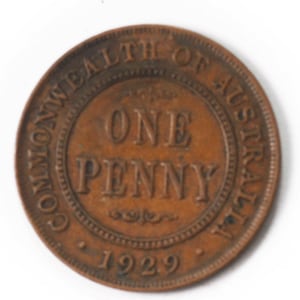 1929 Australia Penny KM 23 Bronze Coin