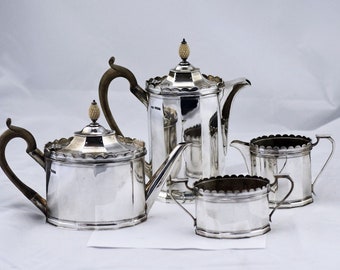 19C. Roberts and Belk 4pc. Sterling Silver Tea and Coffee Set