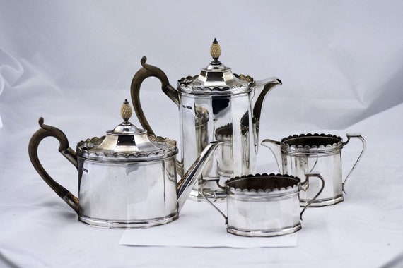 19C. Roberts and Belk 4pc. Sterling Silver Tea an… - image 1